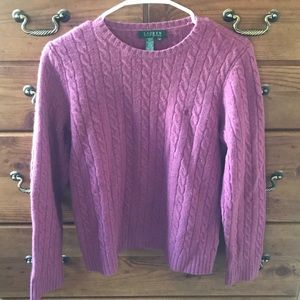 {Ralph Lauren} pink/purple wool crew neck sweater